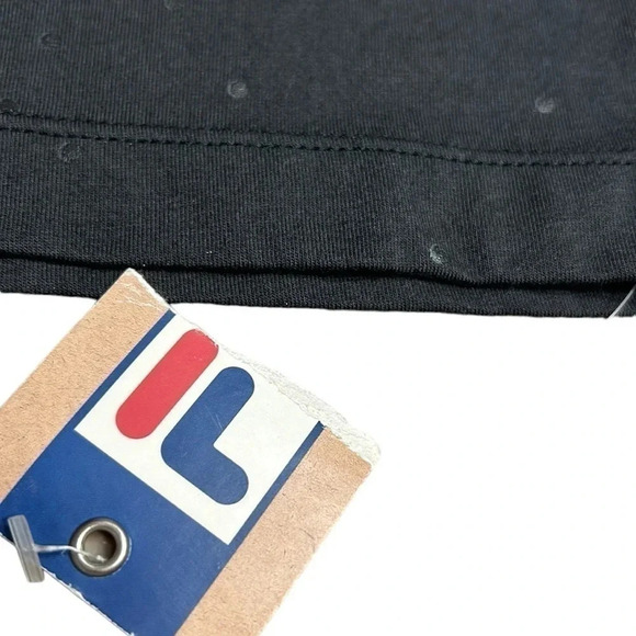 Y2K  vintage FILA  XS  fitted t shirt , NWT ,Black,beaded logo,large print - Picture 10 of 11